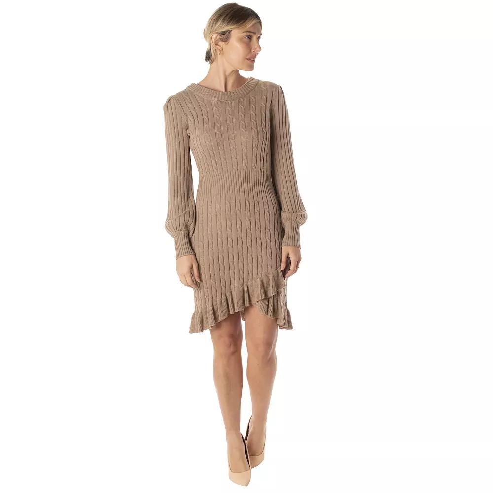 Women's Taylor Ruffled Tulip-Hem Sweaterdress,  Product Image