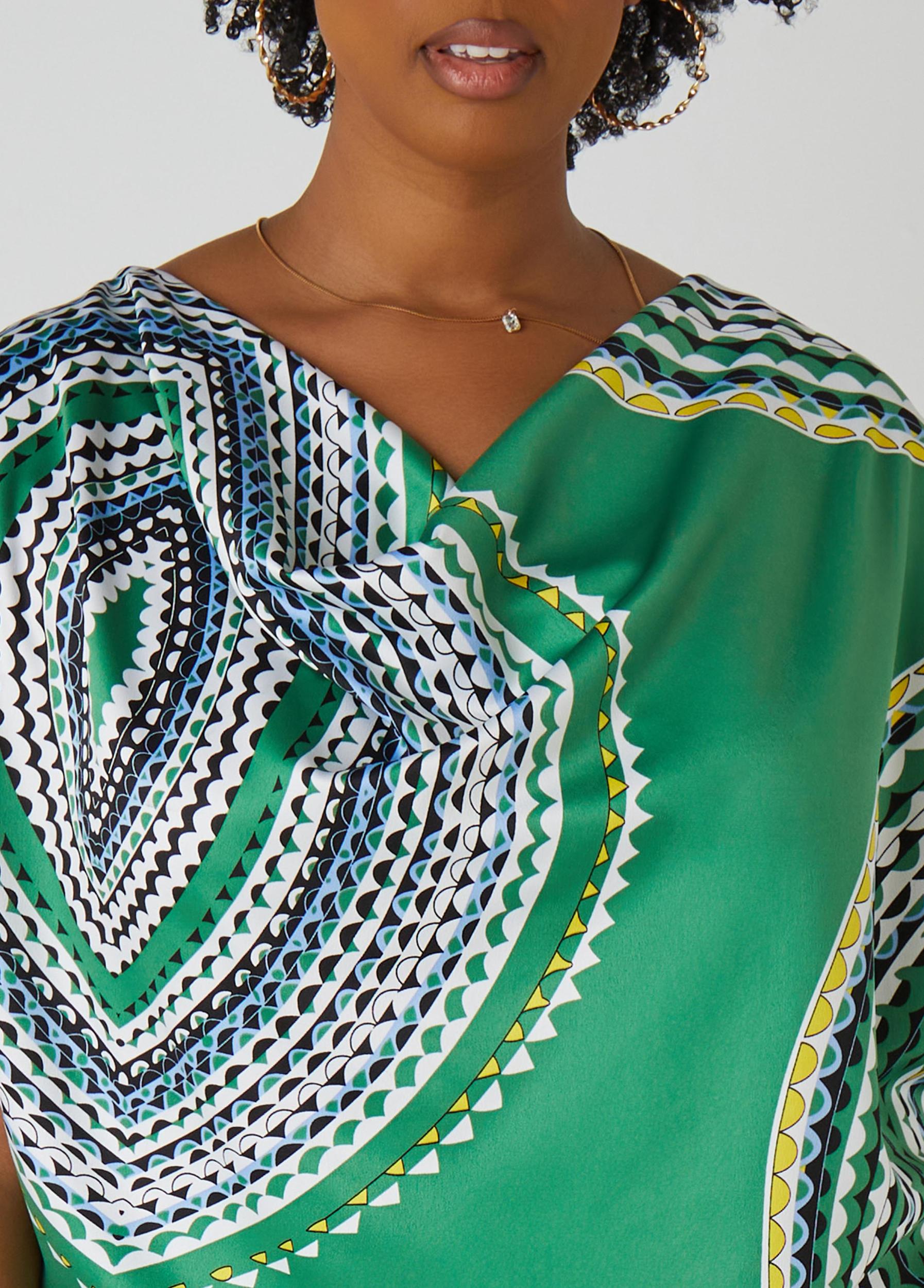 Circle Print Satin Blouse Product Image