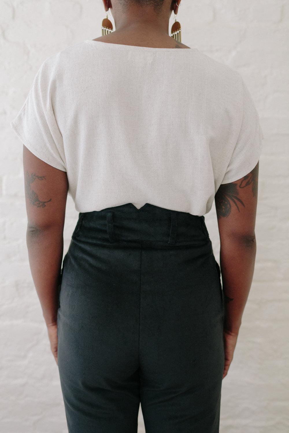 Long Perfect Pant in Black Velvet Product Image