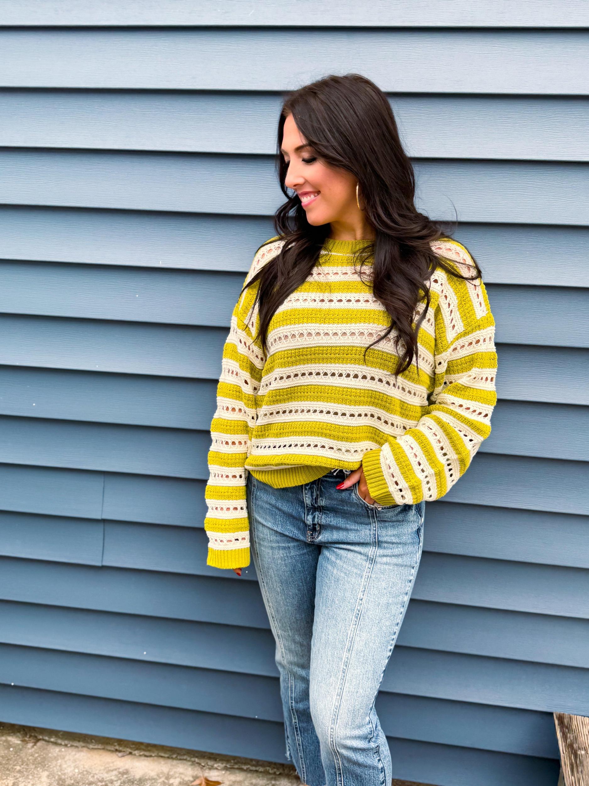 Kiwi Striped Knit Sweater Product Image