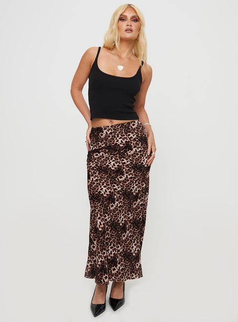 Emily Maxi Skirt Leopard Print Product Image