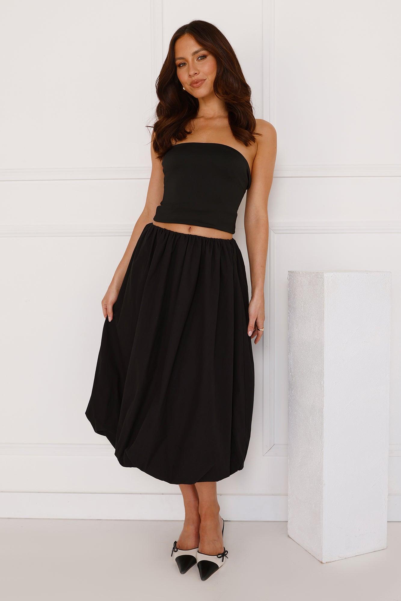 Get The Look Bubble Midi Skirt Black Product Image