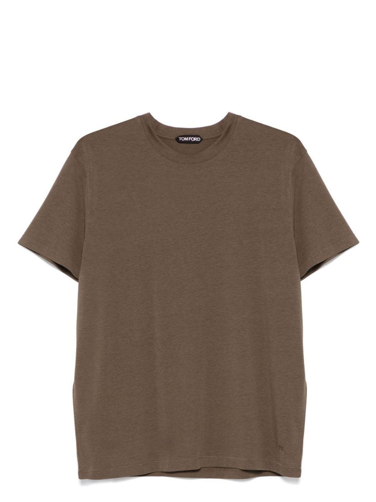 TOM FORD Slim-fit Lyocell And Cotton-blend Jersey T-shirt In Brown Product Image