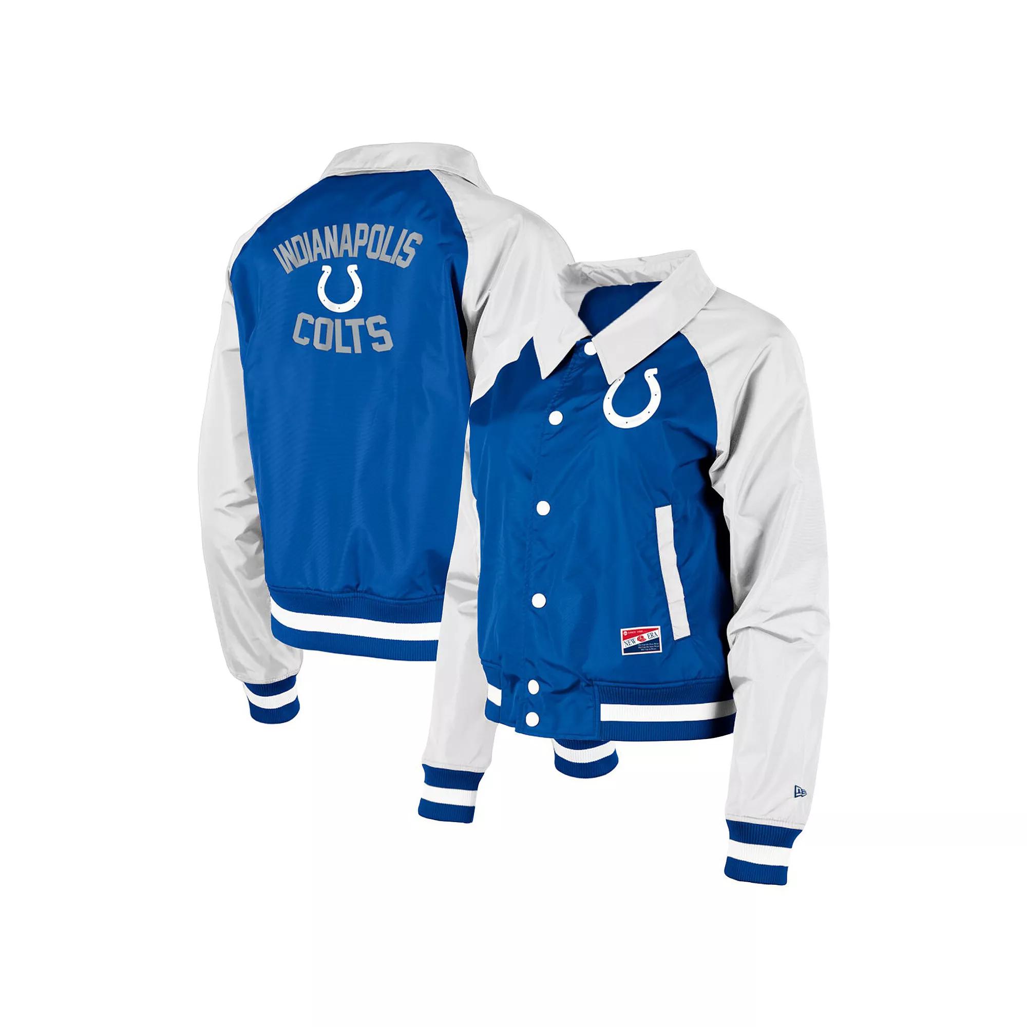 Women's New Era Royal Indianapolis Colts Coaches Raglan Full-Snap Jacket, Size: Small, Blue Product Image