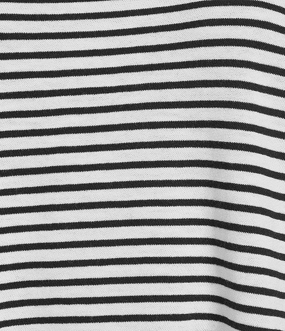 Eileen Fisher Organic Cotton Stripe Knit Crew Neck Short Sleeve Box Top Product Image