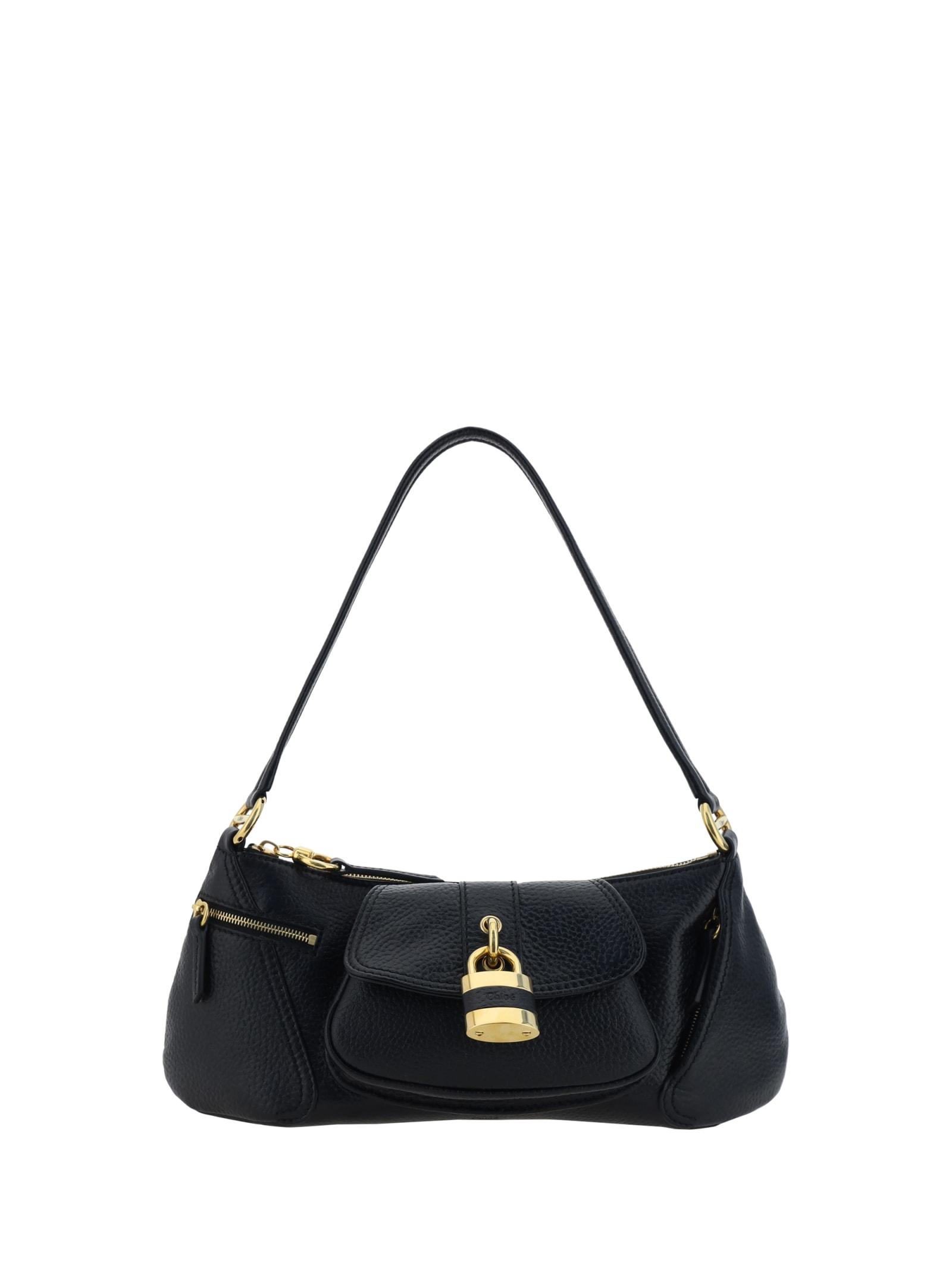 CHLOÉ The 99 Embellished Textured-leather Shoulder Bag In Black Product Image