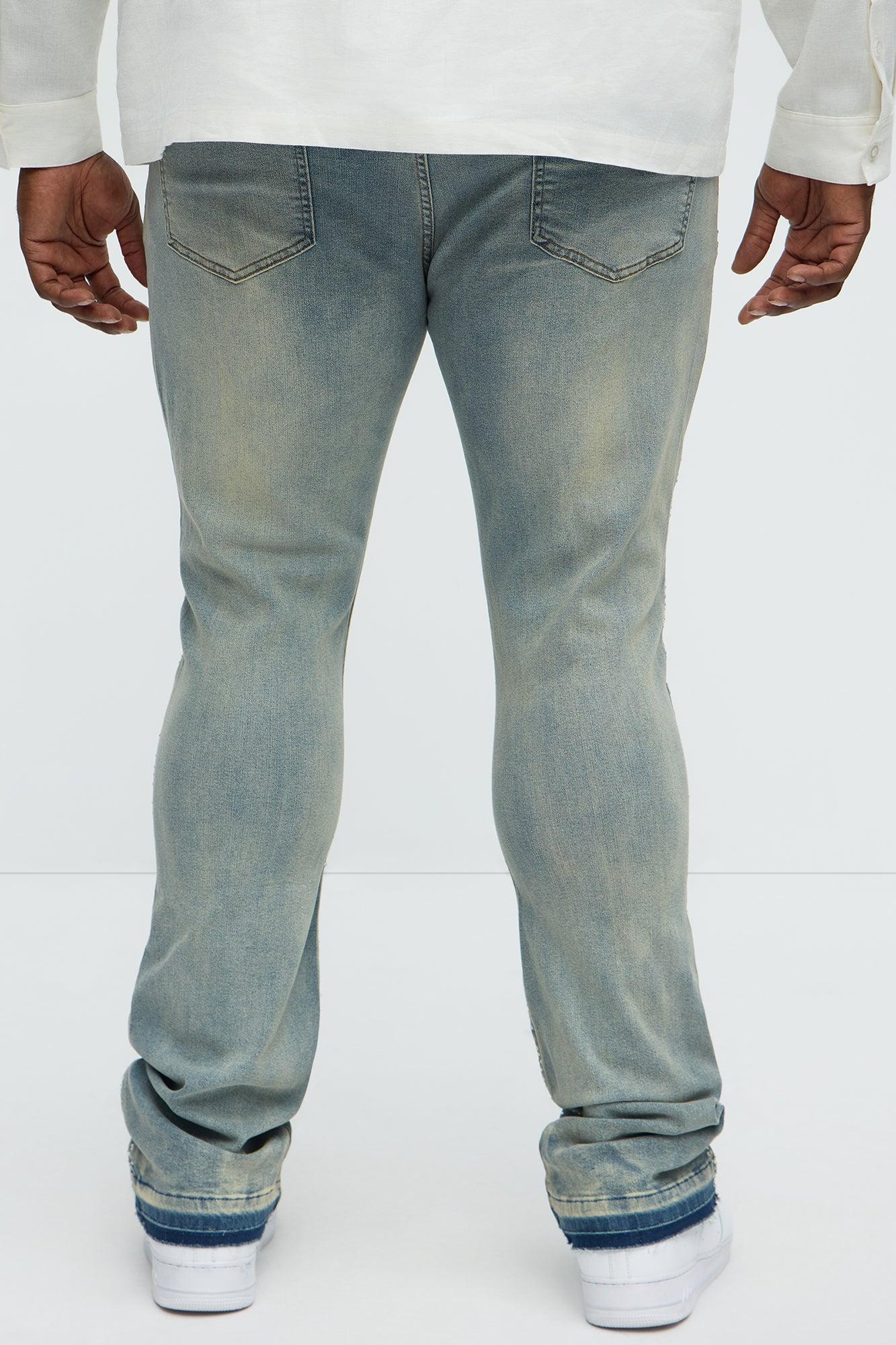 Stacked Skinny Flare On My Bling Distressed Jeans - Medium Blue Wash Product Image
