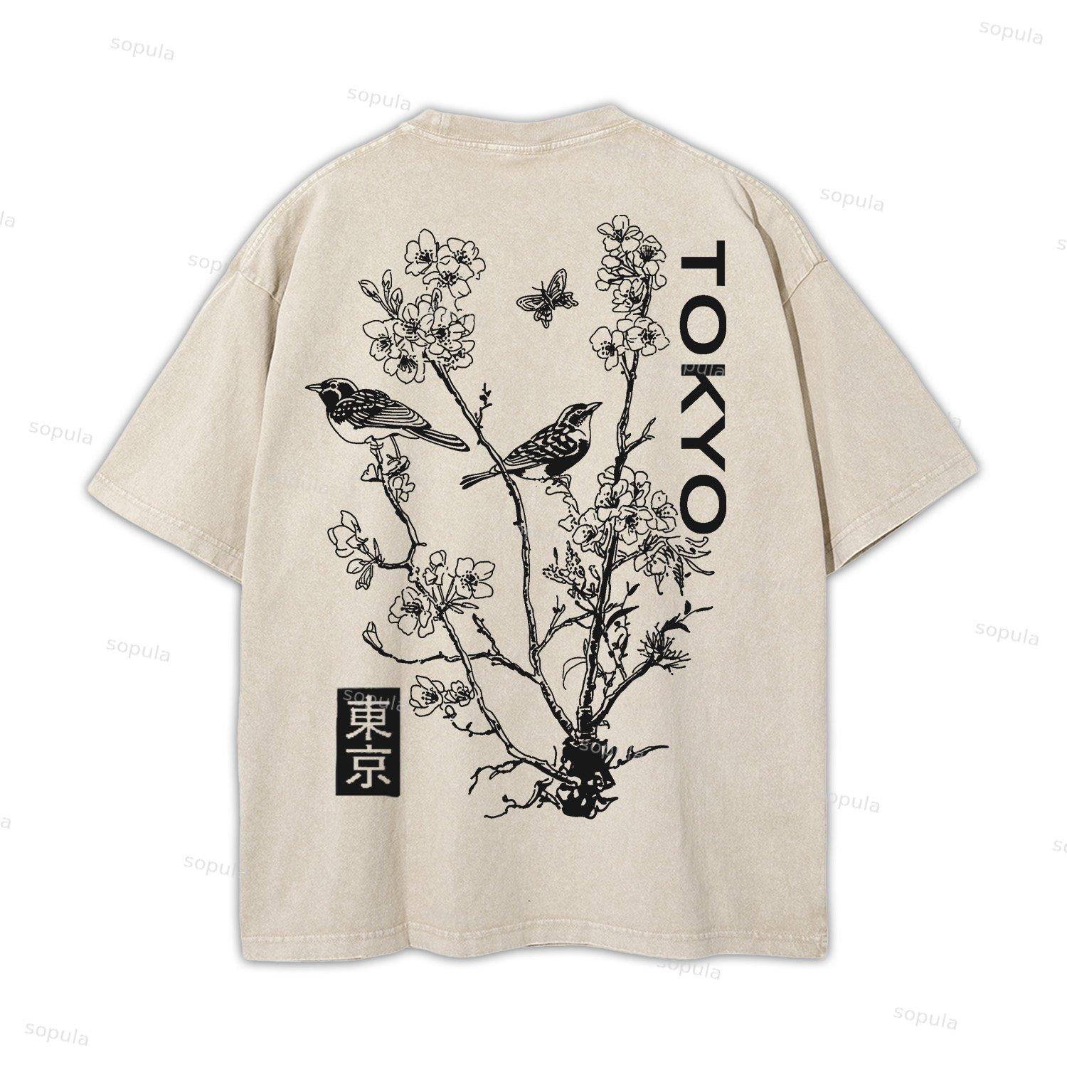 Cyberpunk Anime Futuristic Graphic Acid Washed T-shirt Product Image