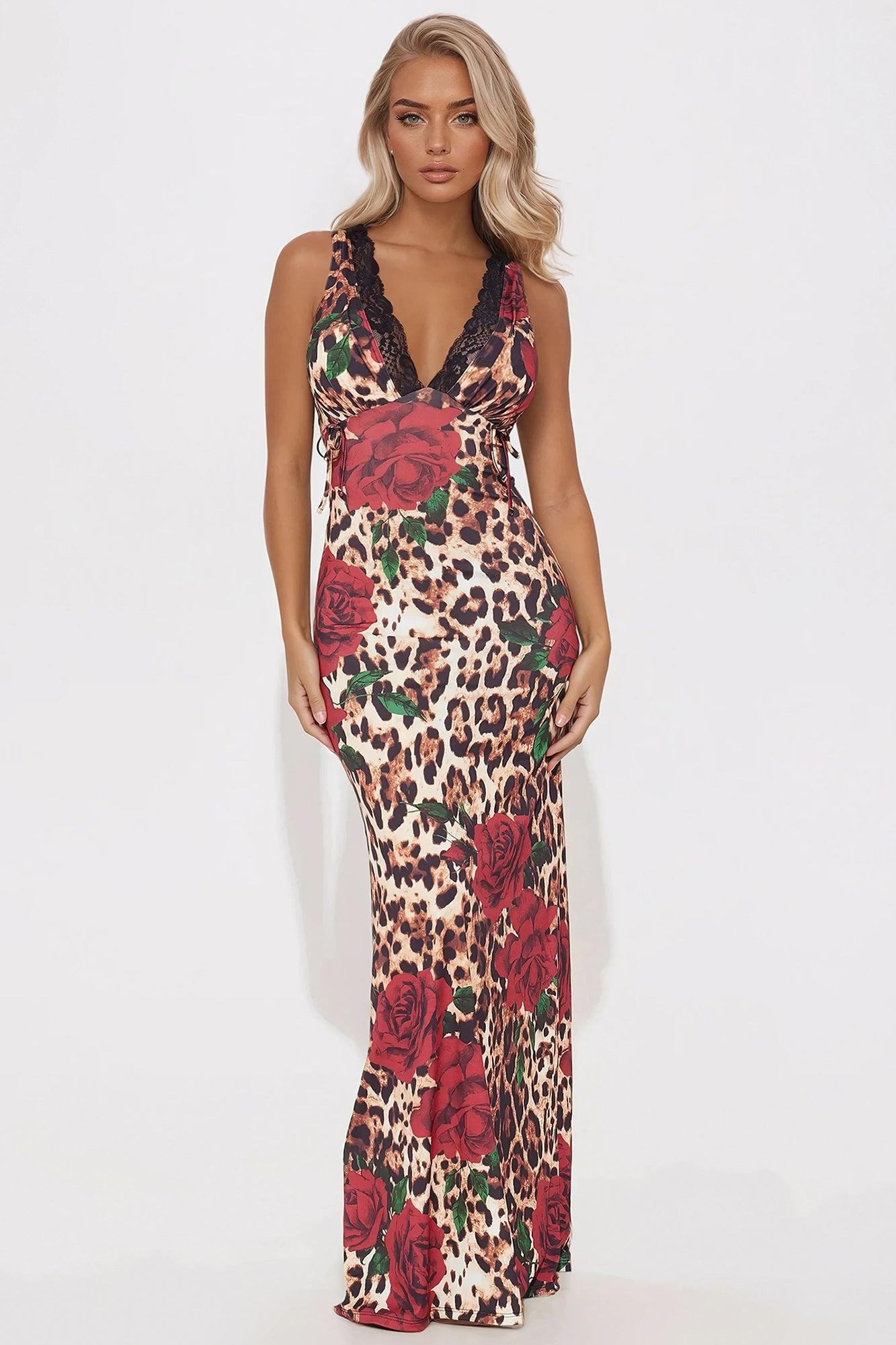 Karmina Leopard Maxi Dress - Leopard Product Image