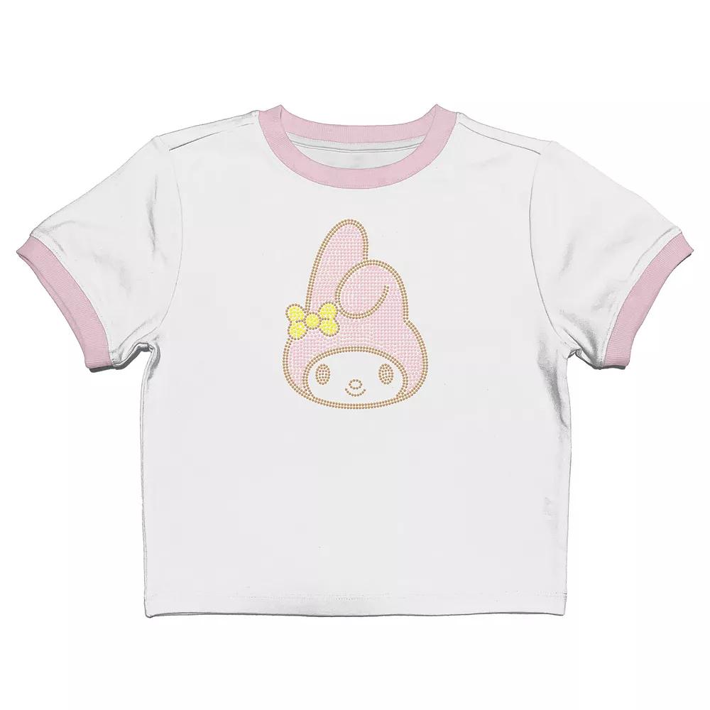 Juniors' My Melody Character Face Baby Graphic Tee, Women's, Size: Small, White Product Image