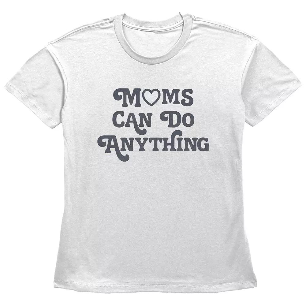 Women's Moms Can Do Anything Basic Fit Graphic Tee, Size: Small, White Product Image