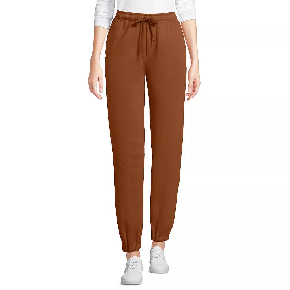 Women's Lands' End Fleece High Waisted Jogger Pants,  Product Image