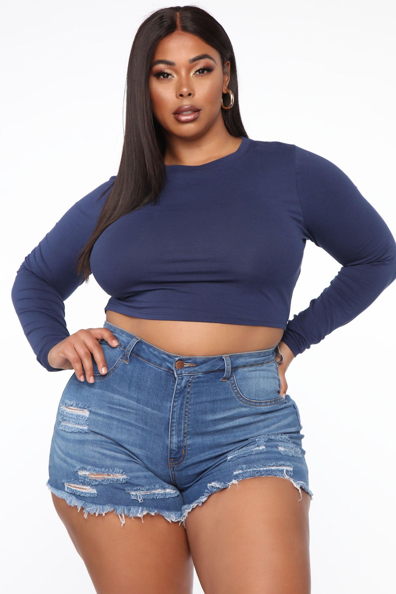 Robin Long Sleeve Top - Navy Product Image