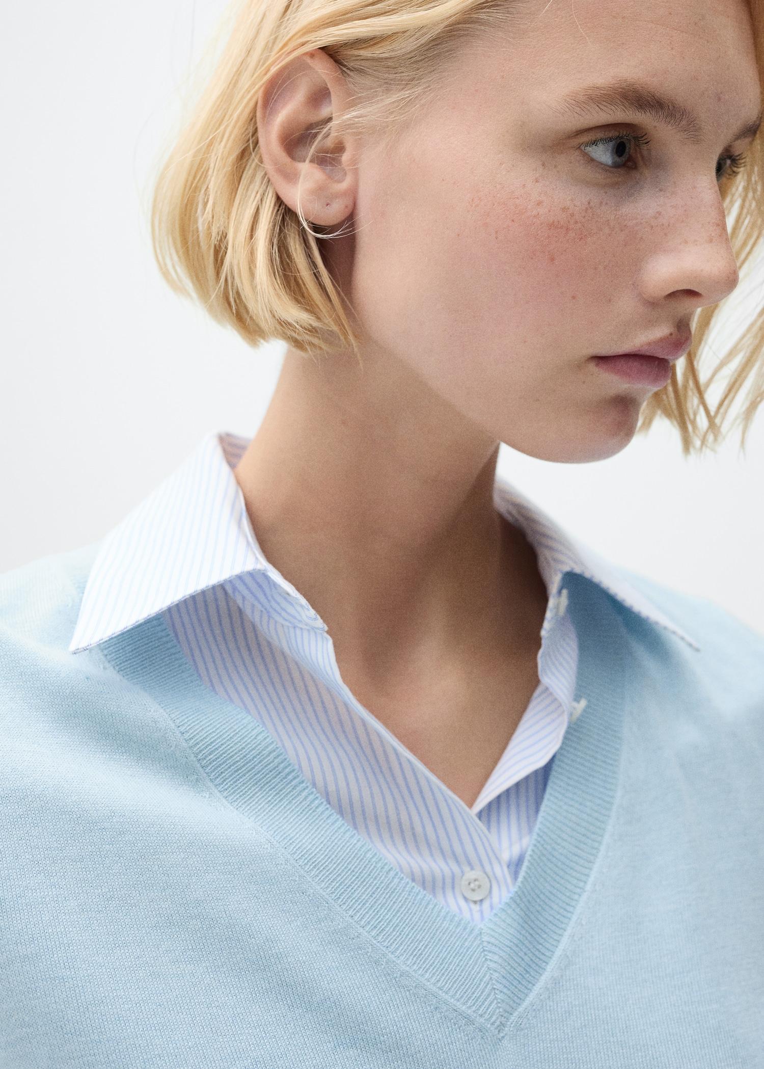 V-neck knit sweater - Women | MANGO USA Product Image