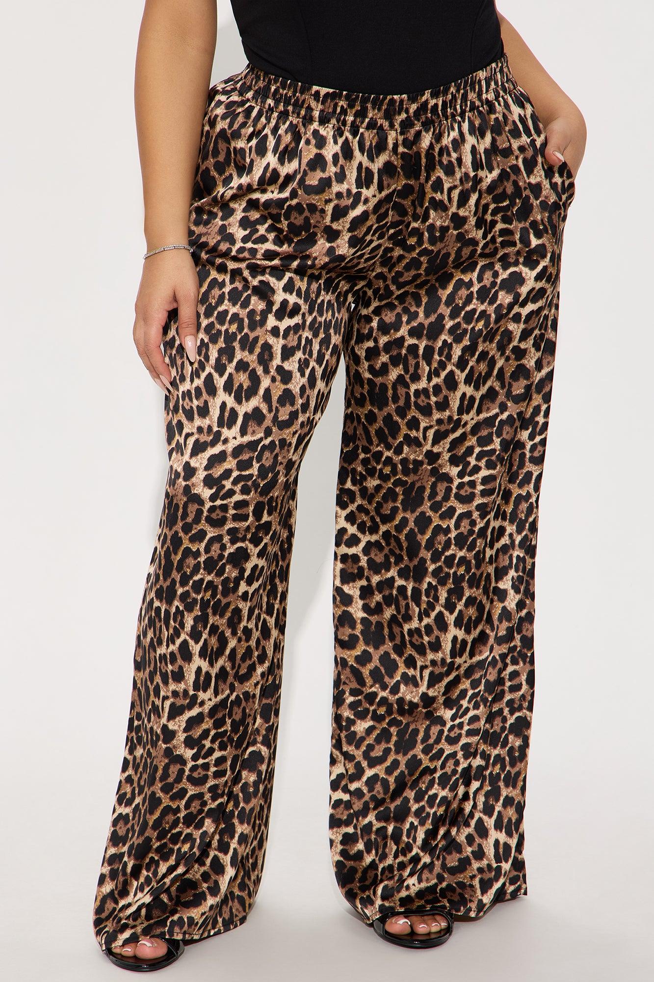 Audrey Leopard Satin Pant - Brown/combo Product Image