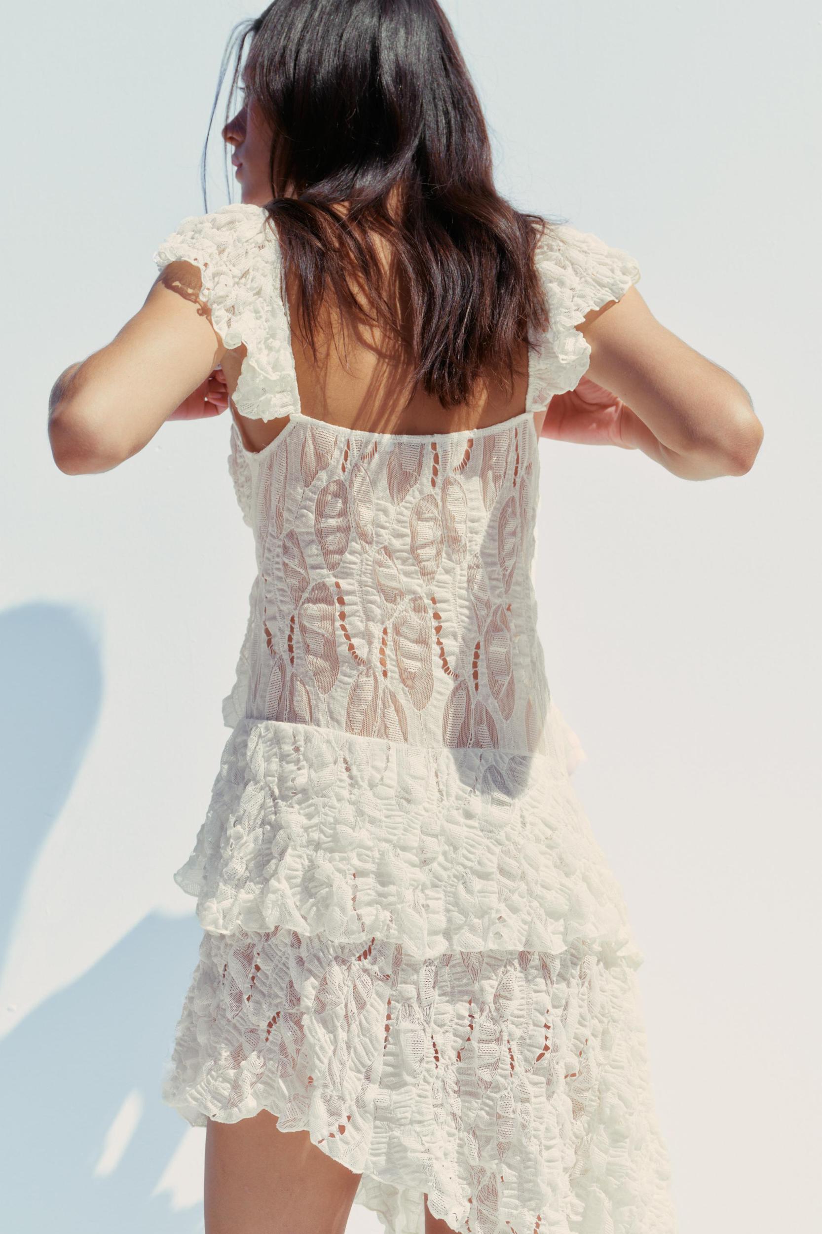 LACE RUFFLE DRESS Product Image