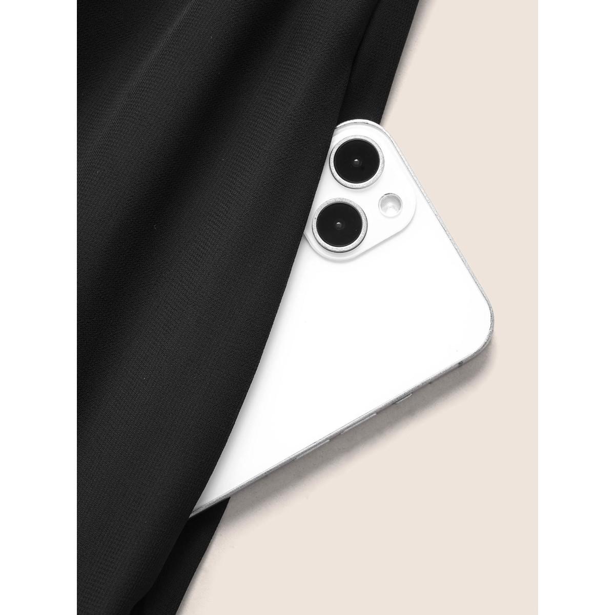 Plus Size Solid Tie Knot Elastic Waist Mesh Skirt Women Black Cocktail Tie knot No stretch Party Skirts BloomChic 18-20/2X Product Image