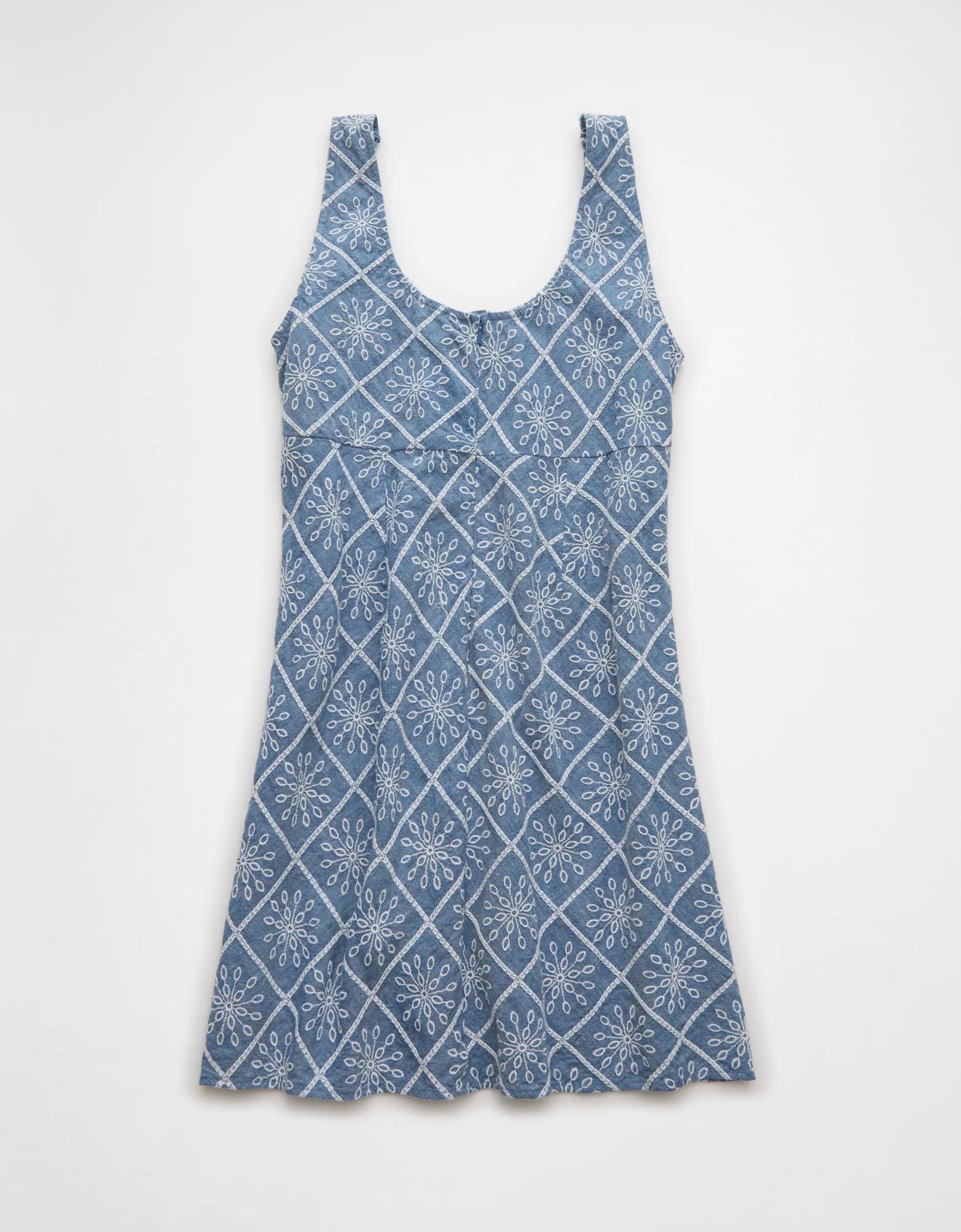 AE Tie Front Eyelet Mini Dress Product Image