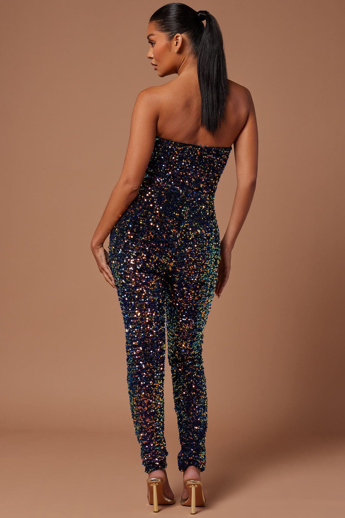 Isabeli Sequin Jumpsuit - Multi Color Product Image