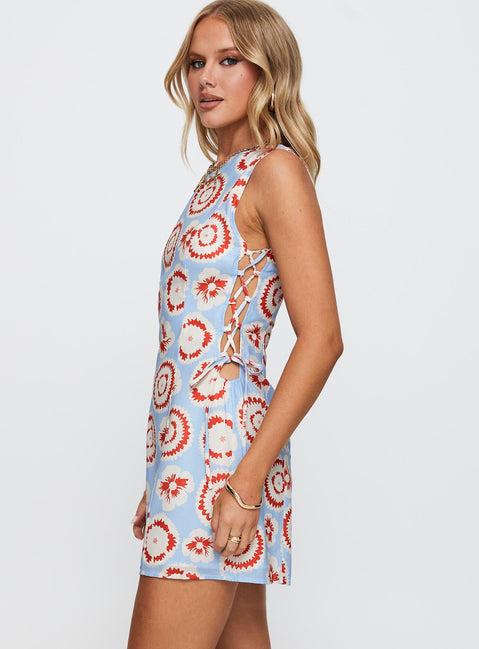 Earlie Mini Dress Blue / Red Product Image