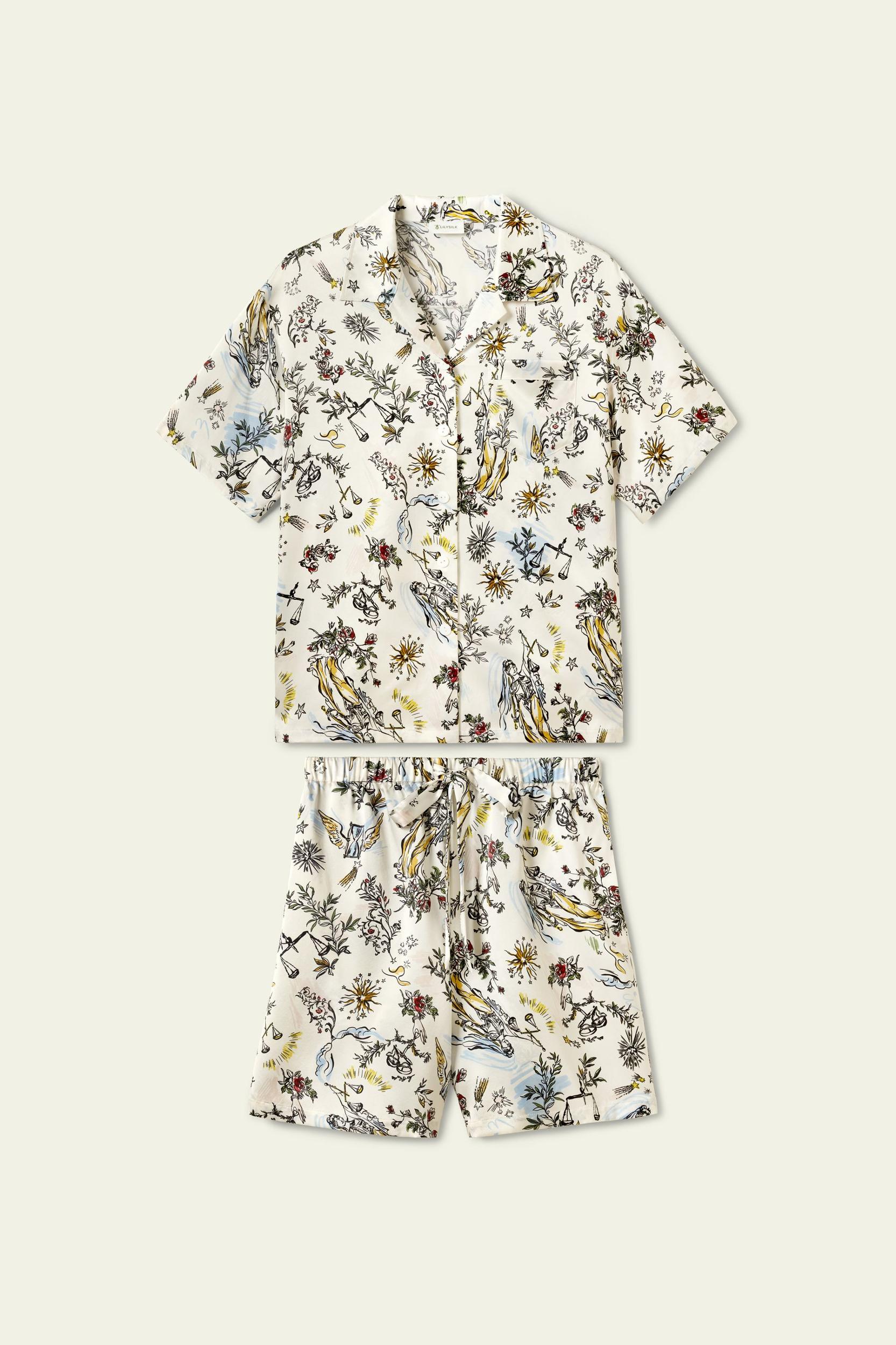 Libra Zodiac Short Silk Pajama Set Product Image