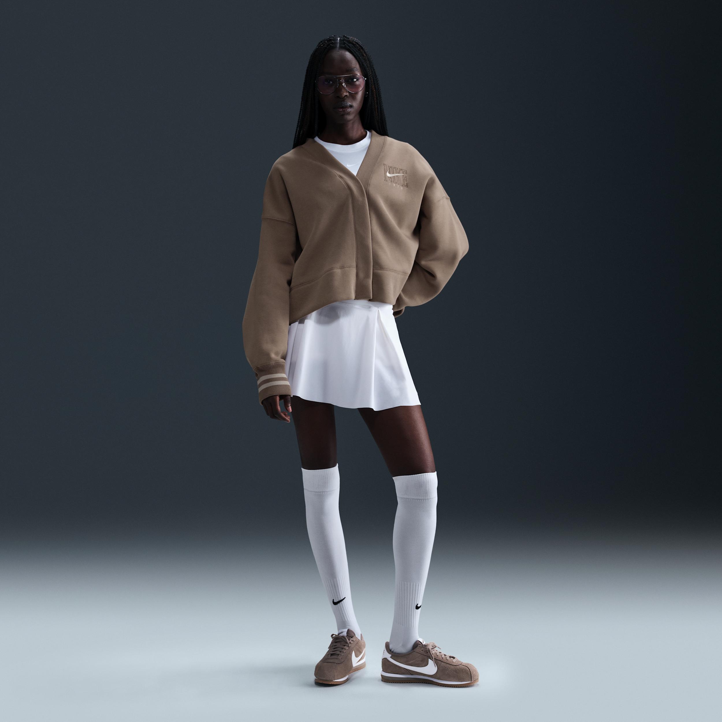 Nike Womens Nike NSW Phoenix Fleece OOS Graphic Cardigan - Womens Black Product Image