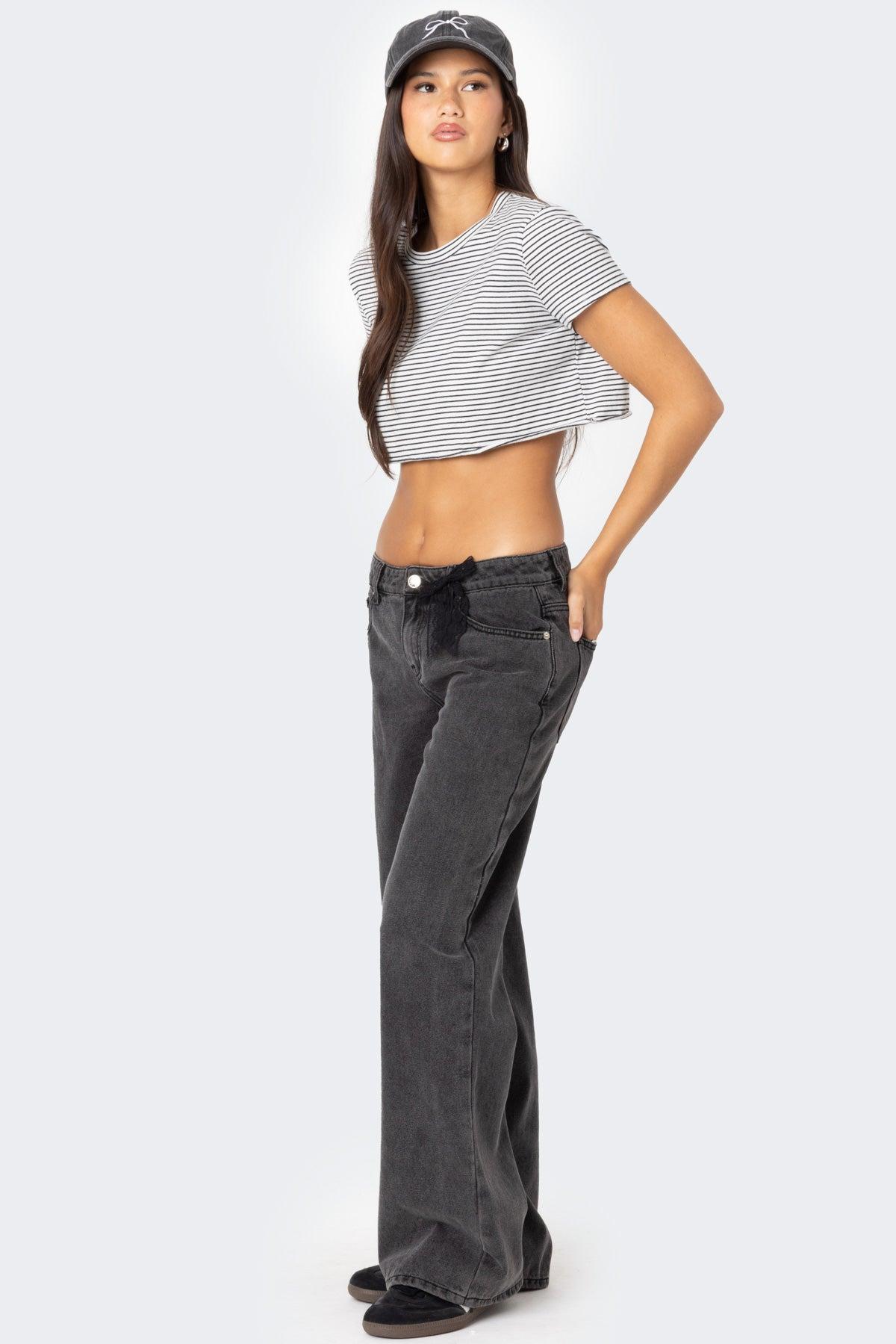 Stripey Cropped T Shirt Product Image