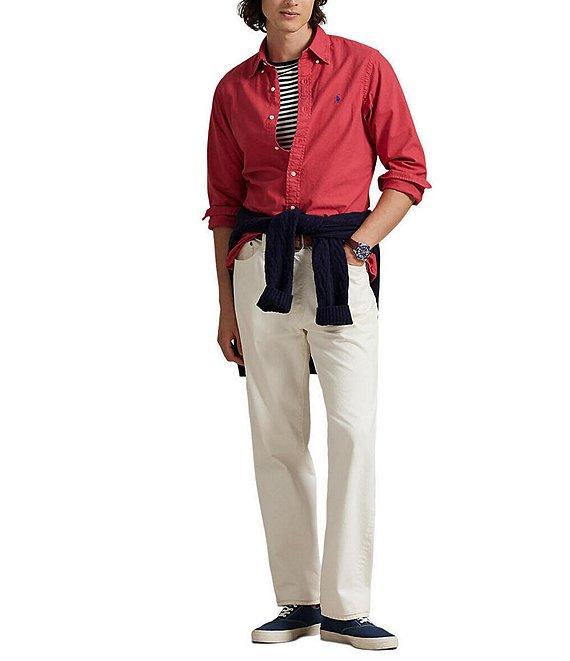 Polo Ralph Lauren Solid Garment-Dye Oxford Classic Fit Long Sleeve Woven Shirt Product Image