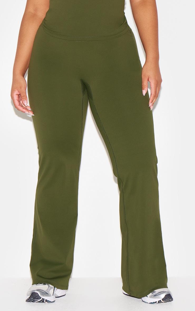 Khaki Sculpt Wrap Waist Yoga Pants Product Image