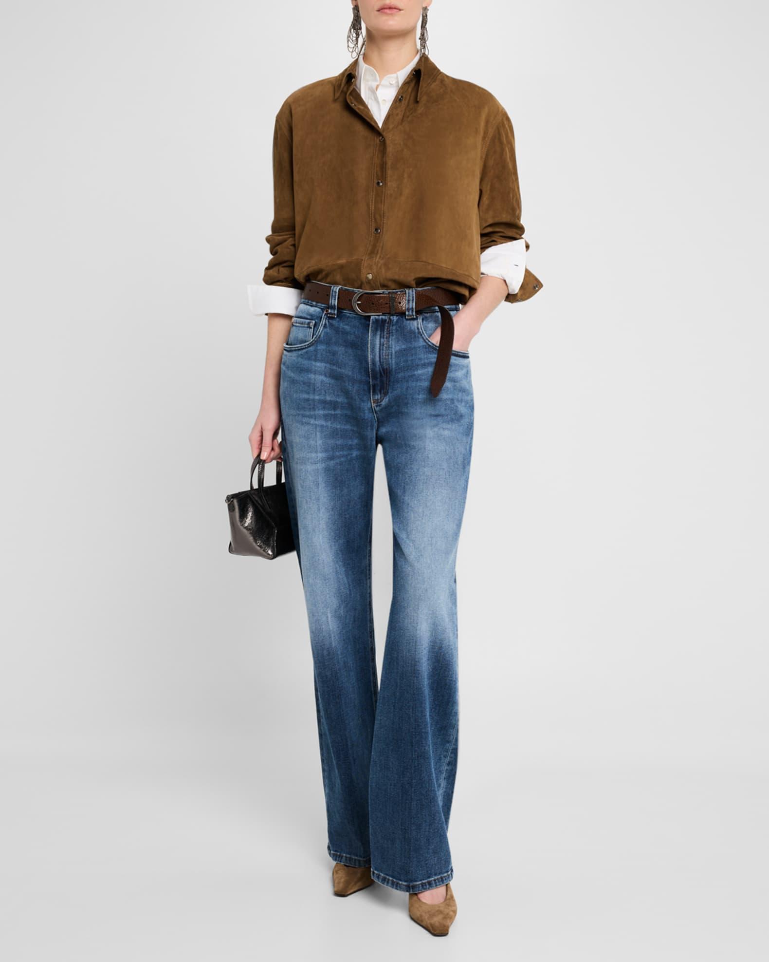 Suede Button-Down Shirt Jacket Product Image