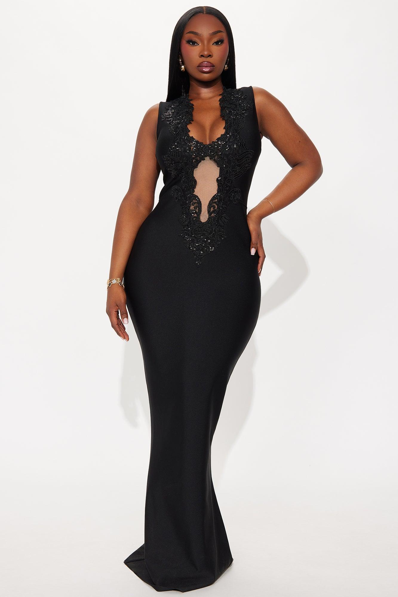 Roxanne Bandage Gown - Black Female Product Image