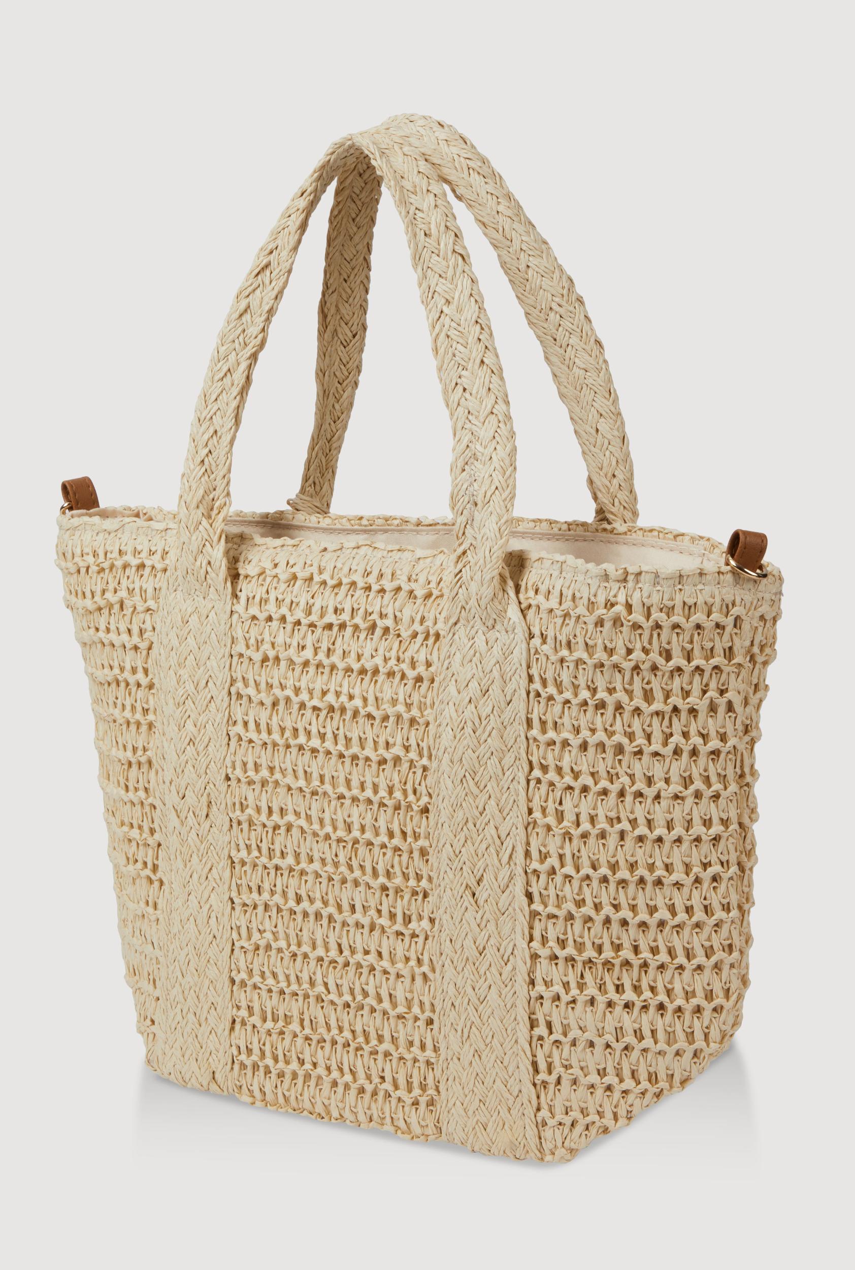 Tassel Detail Straw Tote Bag Female Product Image