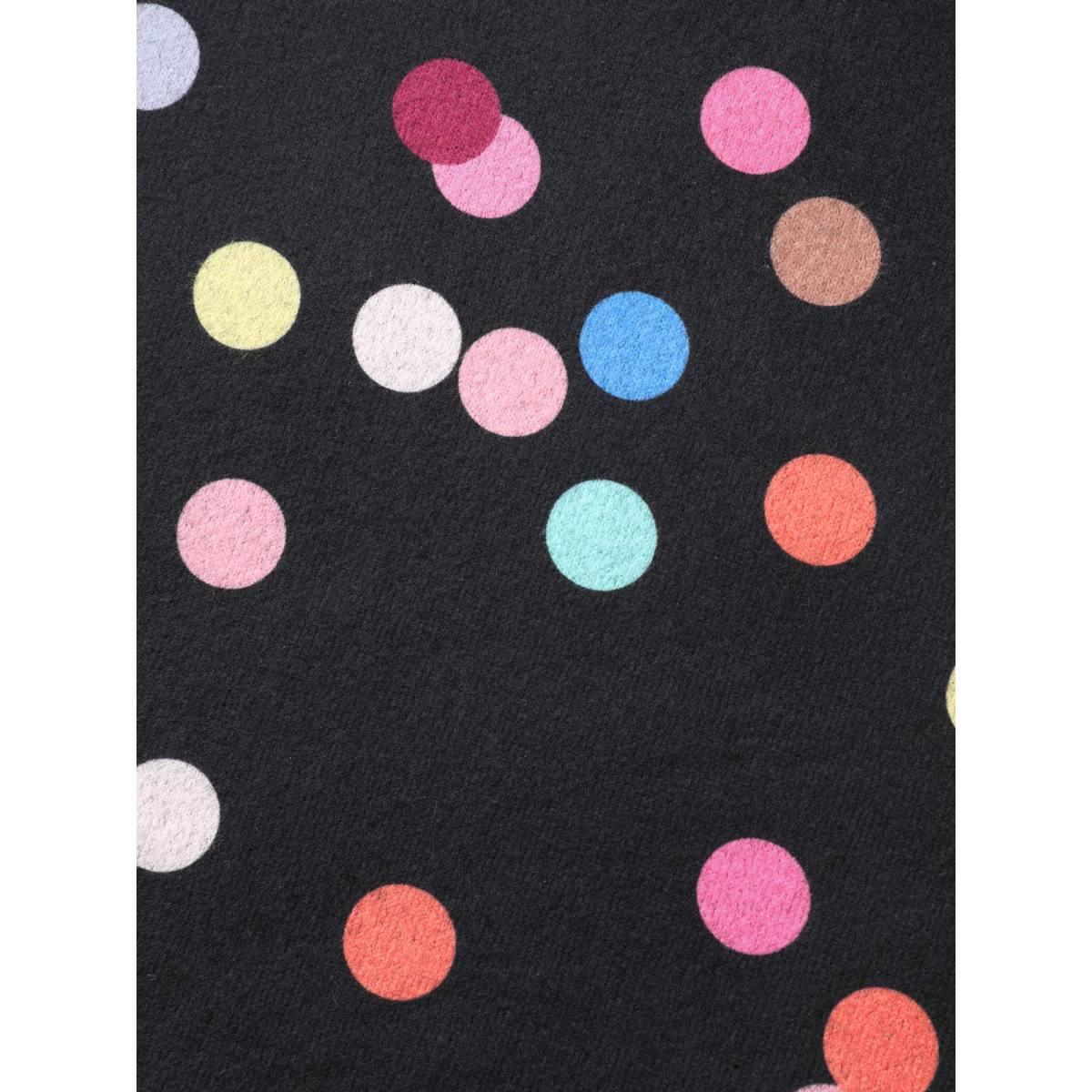 Plus Size Color Polka Dot Drop Shoulder T-Shirt Black Women Playful Contrast Round Neck Casual T-shirts BloomChic 28/5X Product Image