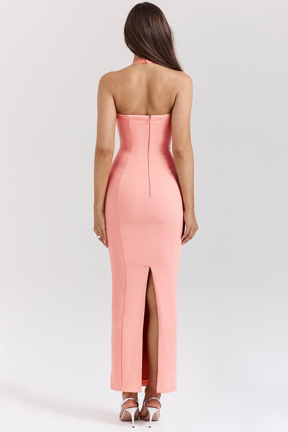 Gianina  sorbet crepe halter maxi dress Product Image