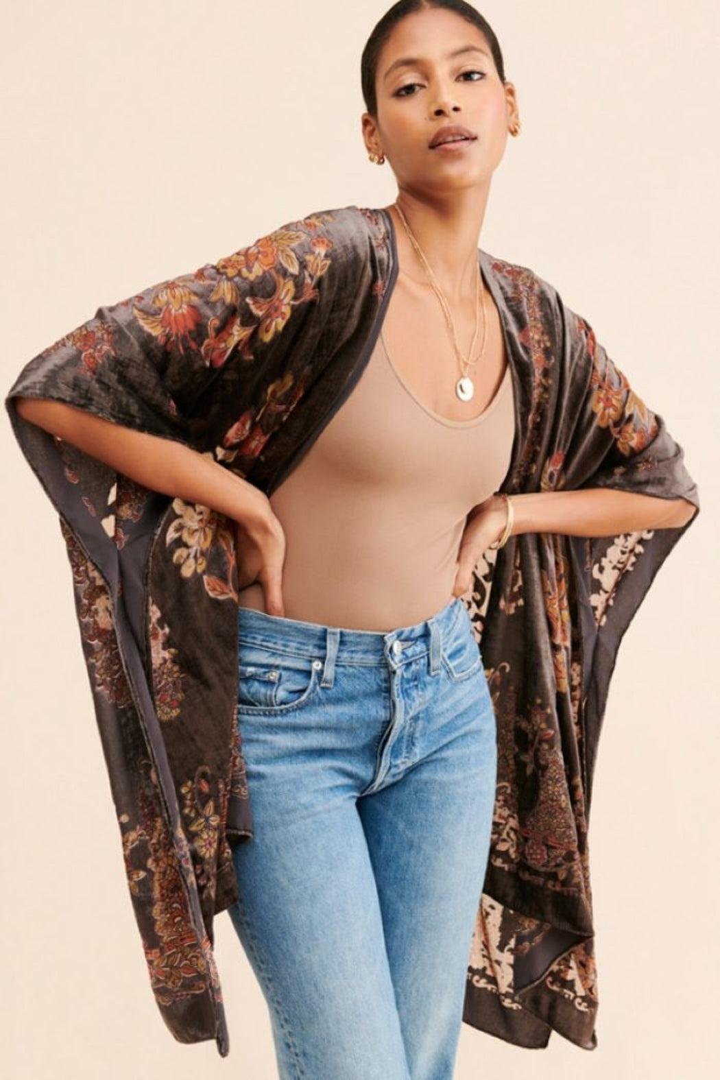 Claudette Burnout Velvet Kimono Product Image