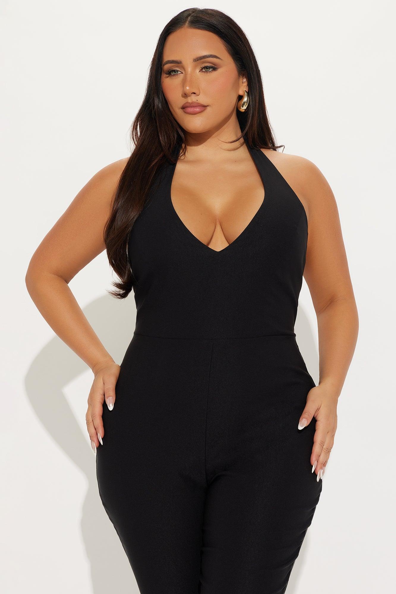 Crossed Your Mind Capri Jumpsuit - Black Product Image
