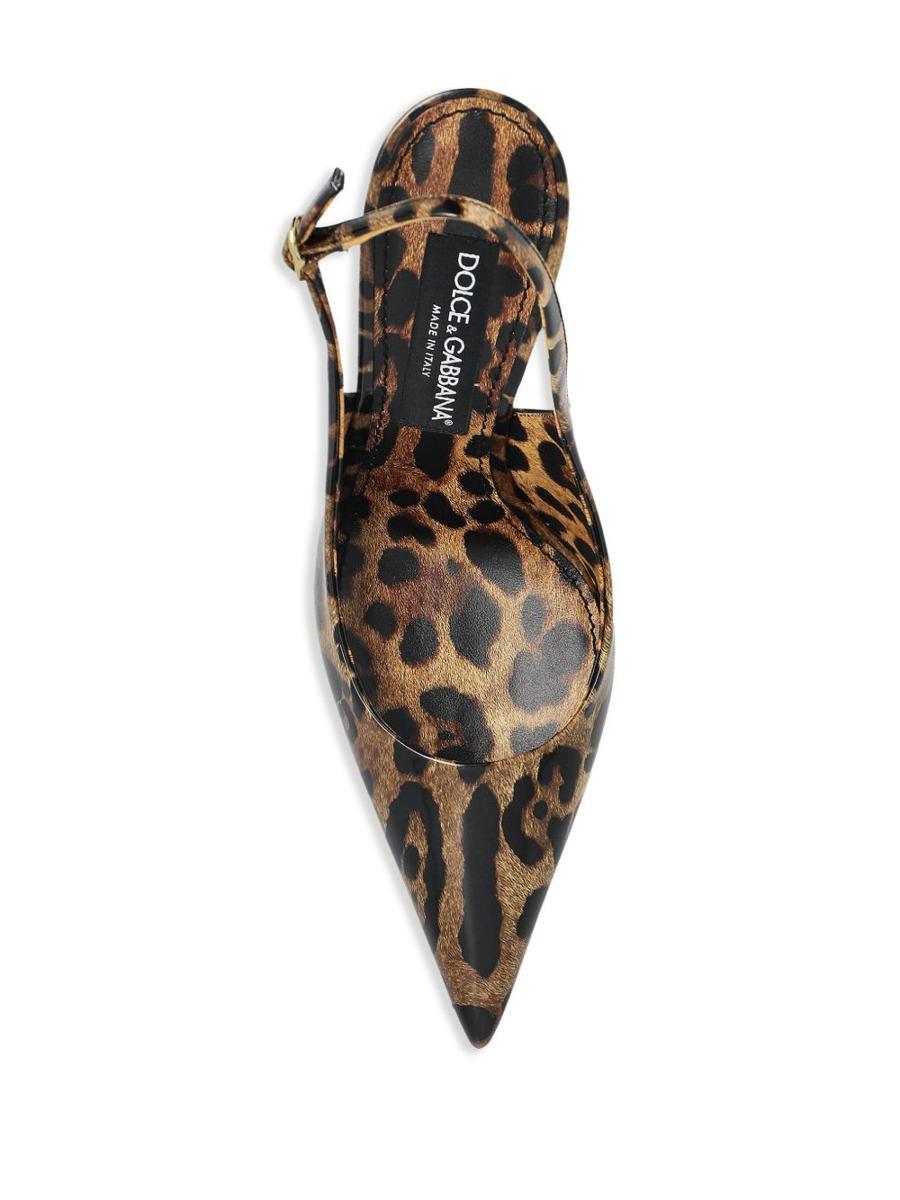DOLCE & GABBANA Luxurious Leopard Printed Slingback Pumps For Women In Lavender Product Image