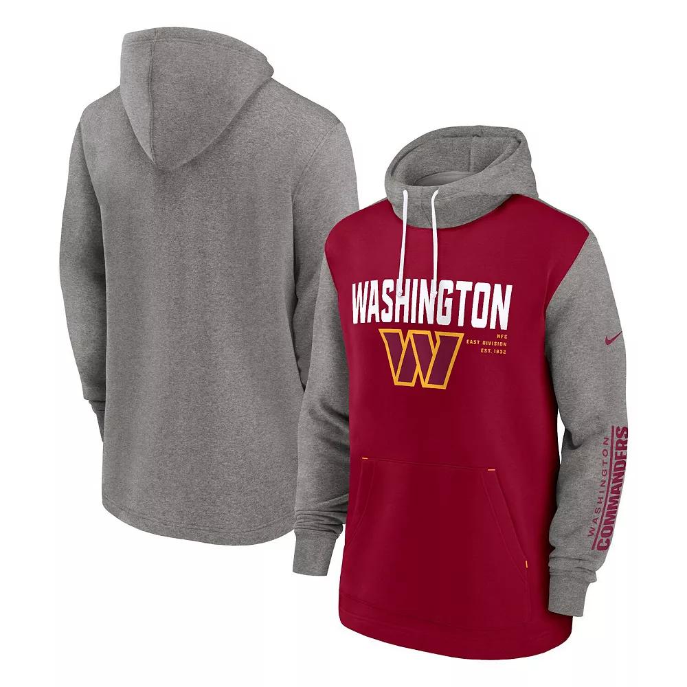 Men's Nike Burgundy Washington Commanders Fashion Color Block Pullover Hoodie, Size: Small, Wft Med Re Product Image