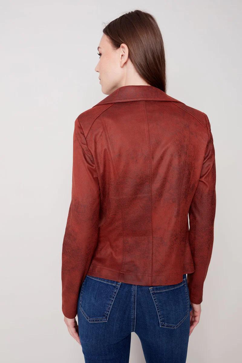 Vintage Faux Leather Perfecto Jacket Orchid Product Image