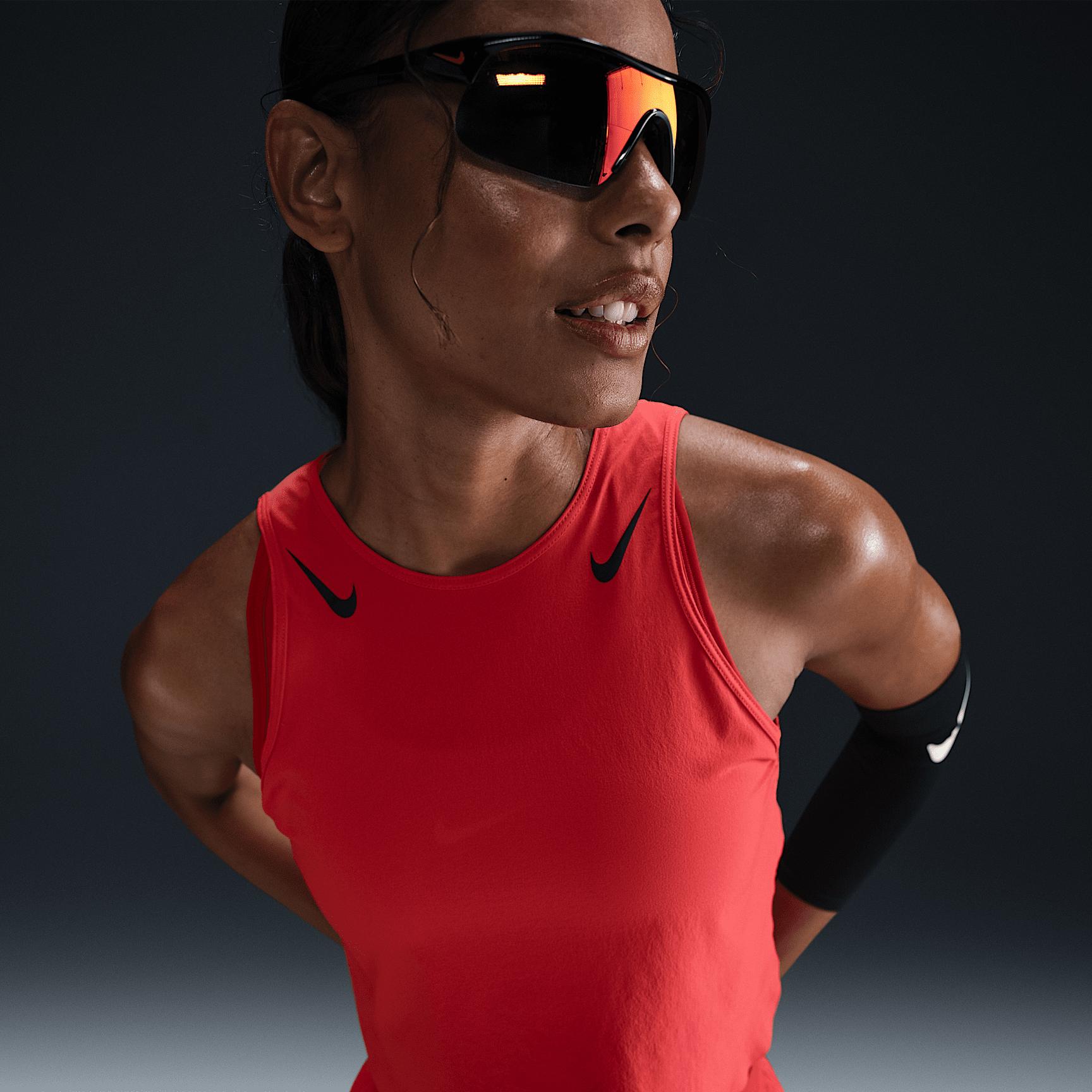 Nike Womens AeroSwift Dri-FIT ADV Cropped Running Tank Top | FN2713-696 Product Image