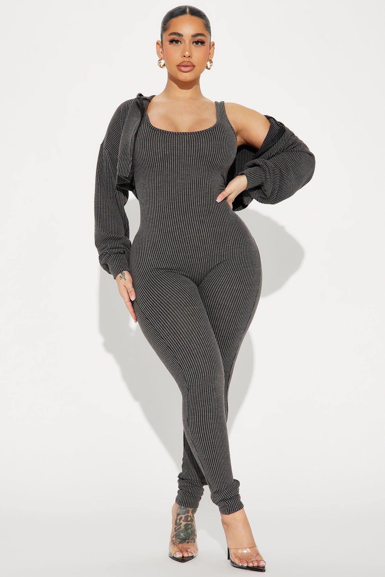Savannah 2 Piece Jumpsuit Set - Charcoal Product Image