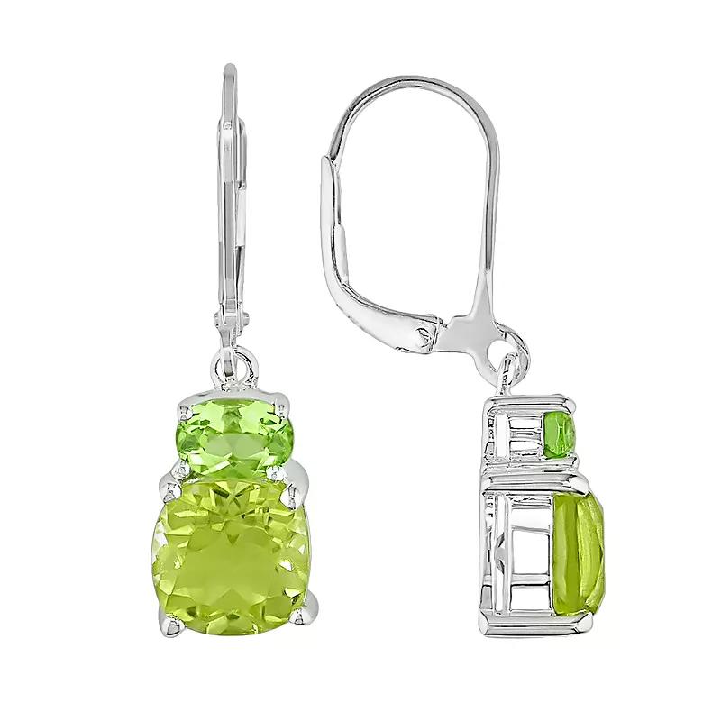 Stella Grace Sterling Silver Peridot and Lemon Quartz Drop Earrings, Women's, Yellow And Peridot Product Image