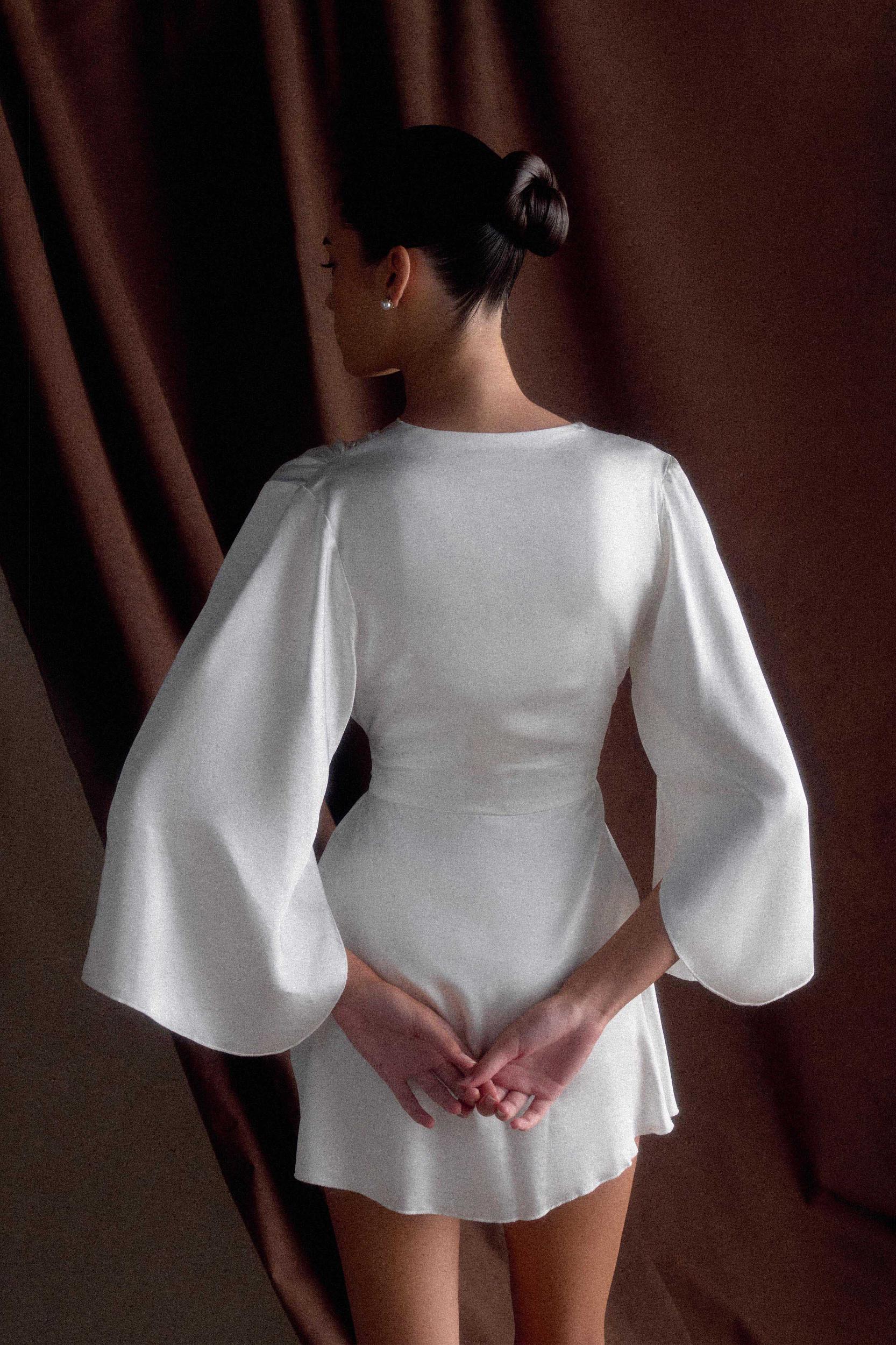 Sterling Satin Bridal Robe - Ivory Product Image