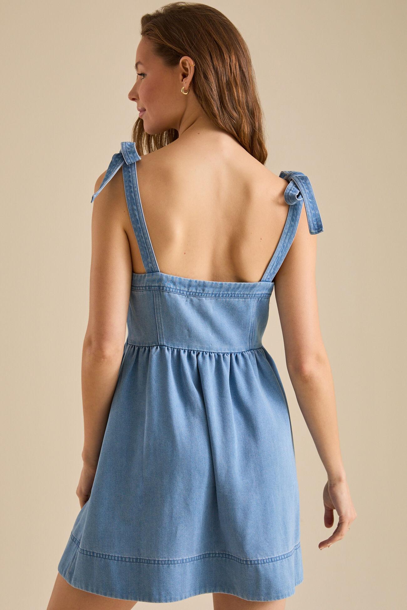Morgan Denim Mini Dress Product Image