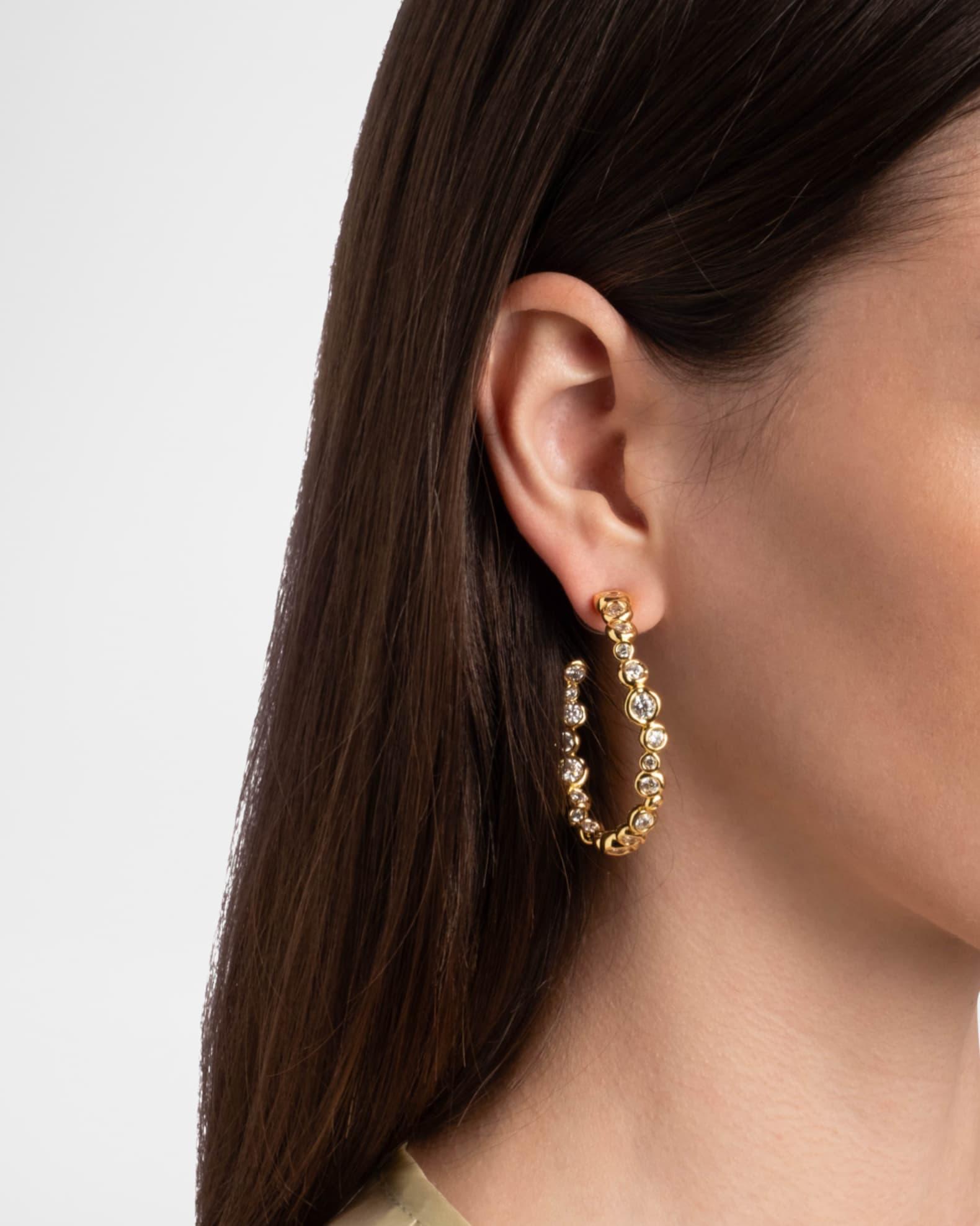 Asterales Gold CZ Large Hoop Earrings Product Image