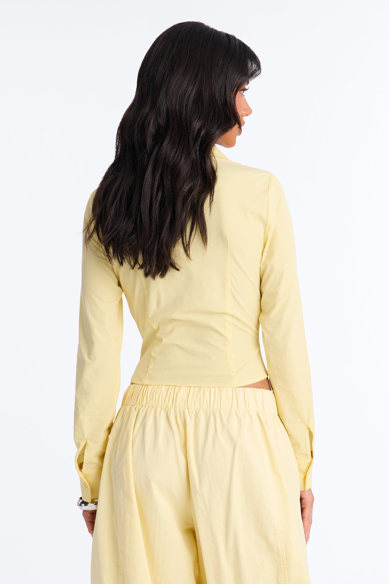 Laurel Zip Front Top - Butter Yellow Female Product Image