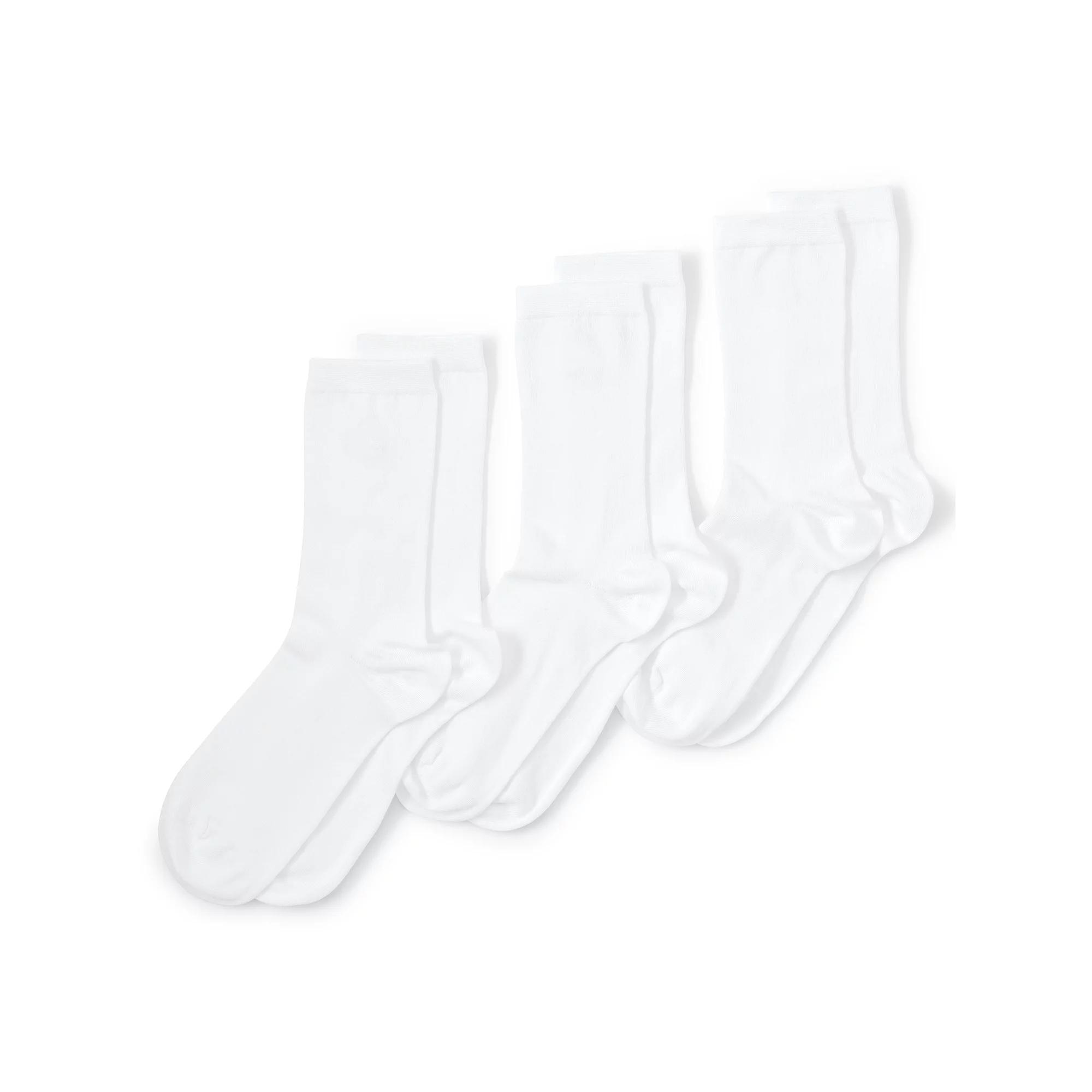 Women's Lands' End Seamless Toe Solid Crew Socks 3-Pack,  Product Image