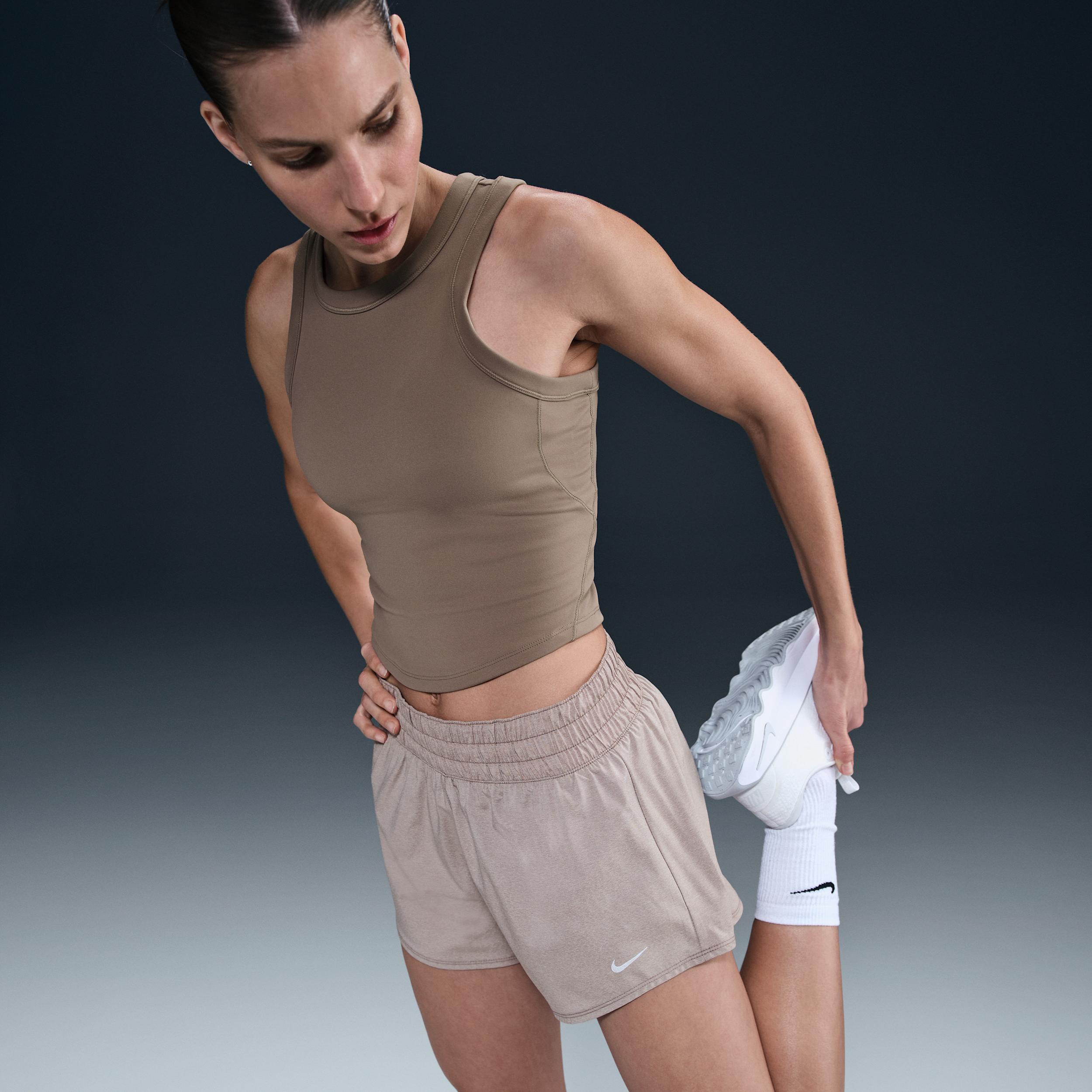 Nike Women's One Dri-FIT Mid-Rise 3" Brief-Lined Shorts Product Image