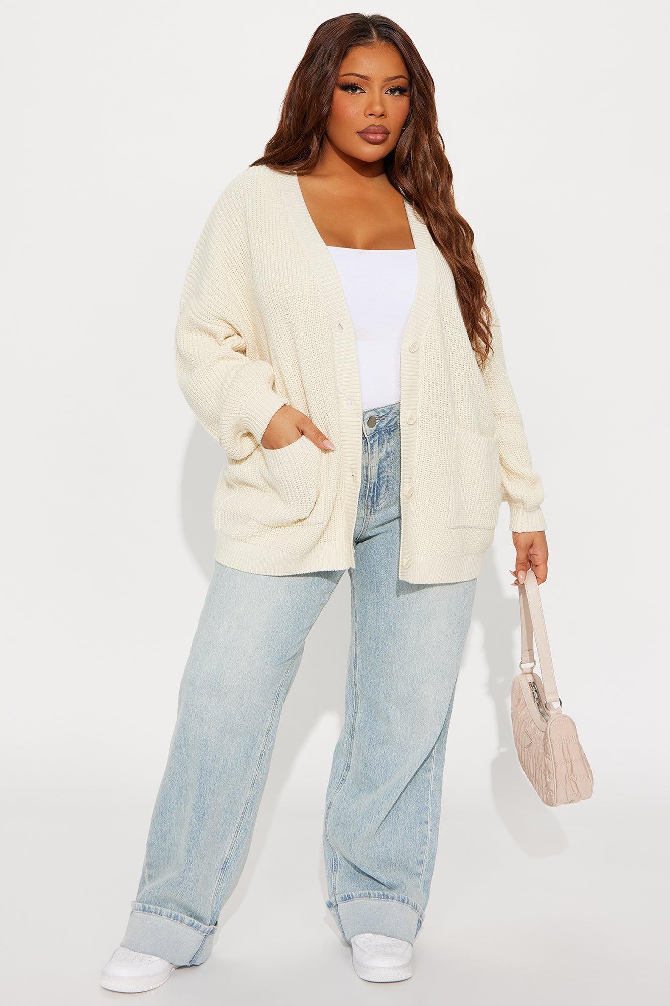 Be My Boyfriend Cardigan - Cream Female Product Image