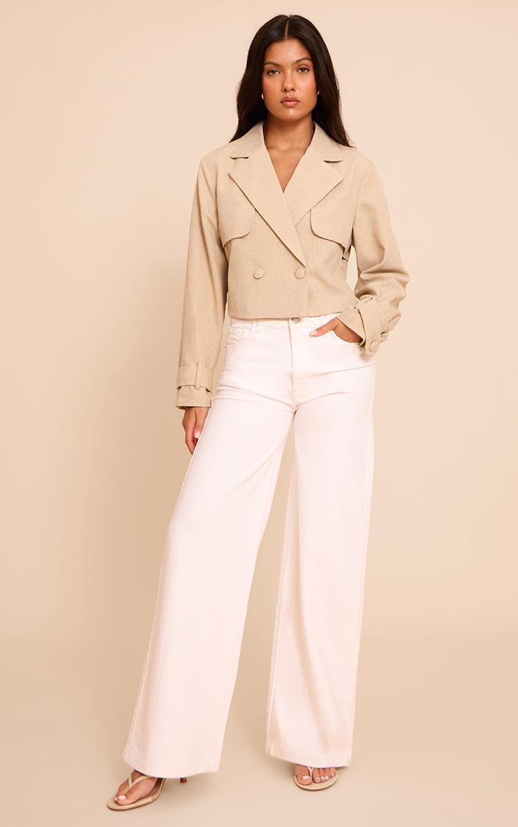 Stone Linen Look Short Trench Product Image